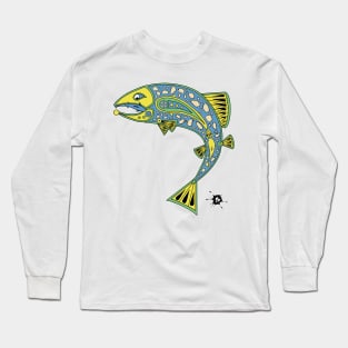 Fish river trout paisley design Long Sleeve T-Shirt